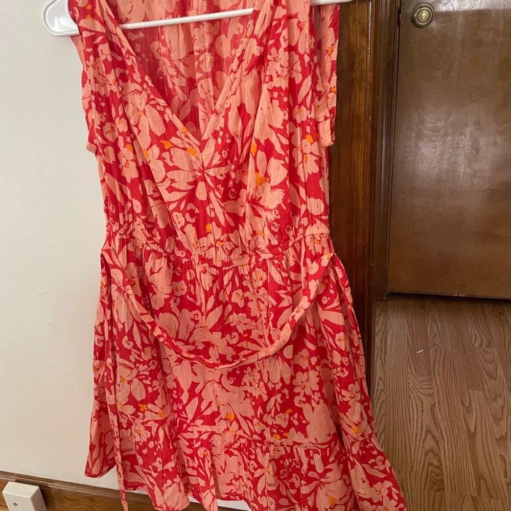 GAP Red and Pink Floral Mini Dress